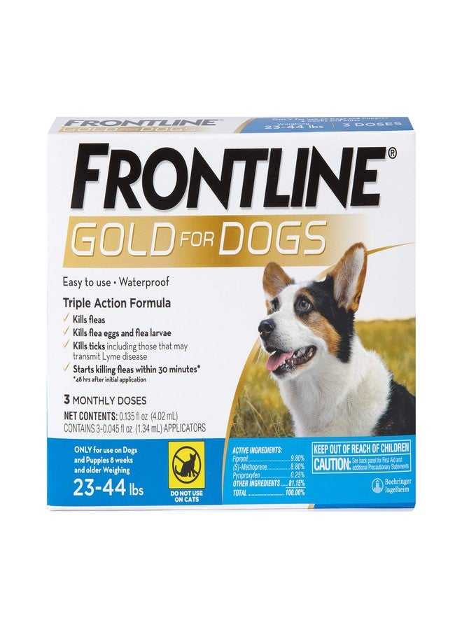 FRONTLINE Gold Flea & Tick Treatment for Medium Dogs Up to 23 to 44 lbs., Pack of 3 - Image 1